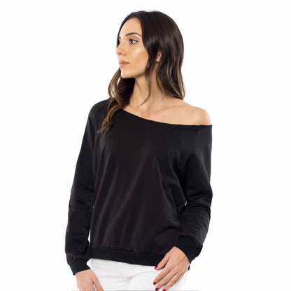 6007 - Women's Fleece Off Shoulder Pullover Sweatshirt-2