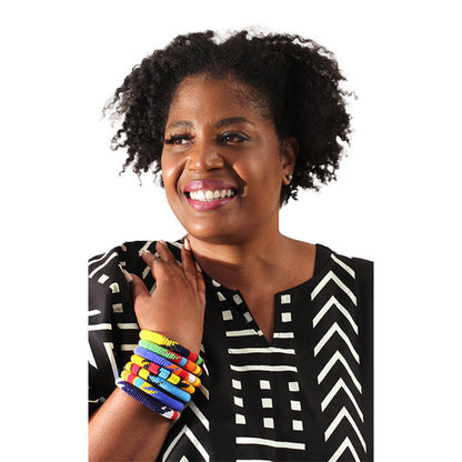 Set Of 3 Round Maasai Beaded Bracelets