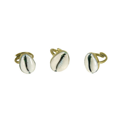 Set Of 3 Large Cowrie Shell Rings