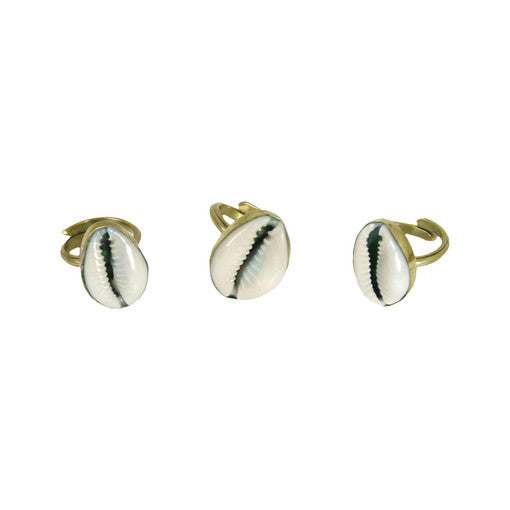 Set Of 3 Large Cowrie Shell Rings