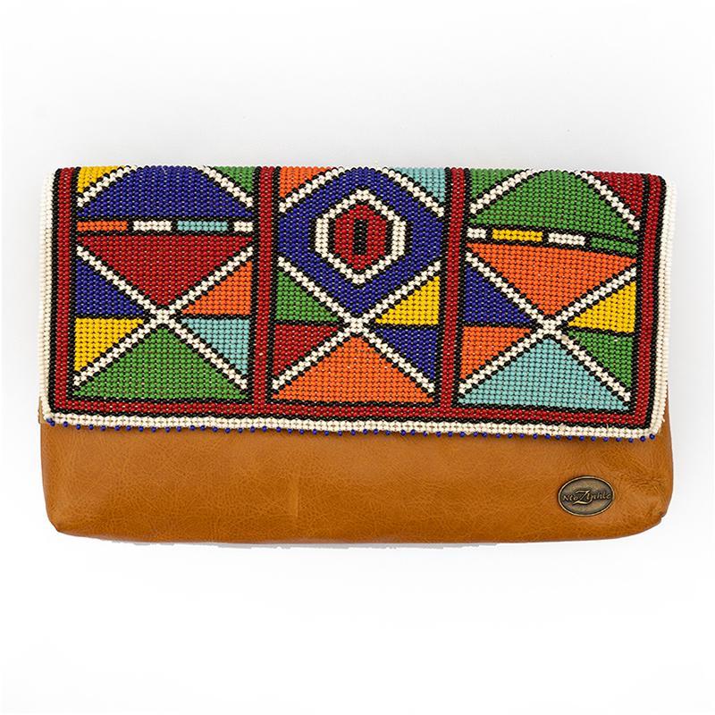 Karungi Beaded Leather Clutch 05-0
