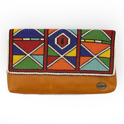 Karungi Beaded Leather Clutch 05-0