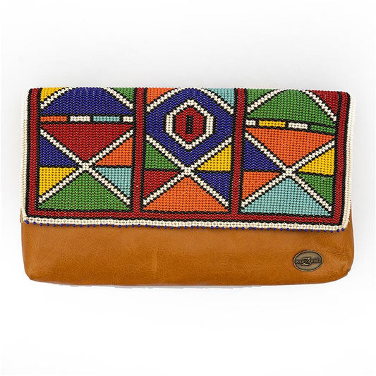 Karungi Beaded Leather Clutch 05-0