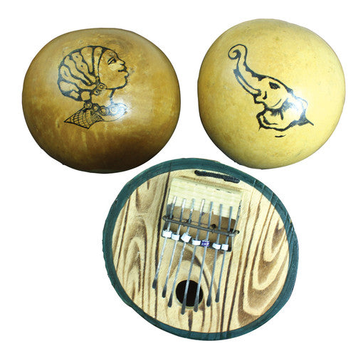 Premium Senegal Kalimba-Gourd Thumb Piano - Round