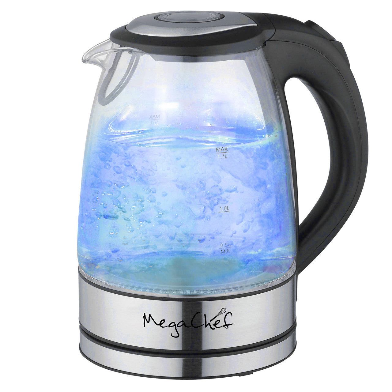 MegaChef 1.7Lt. Glass and Stainless Steel Electric Tea Kettle-0