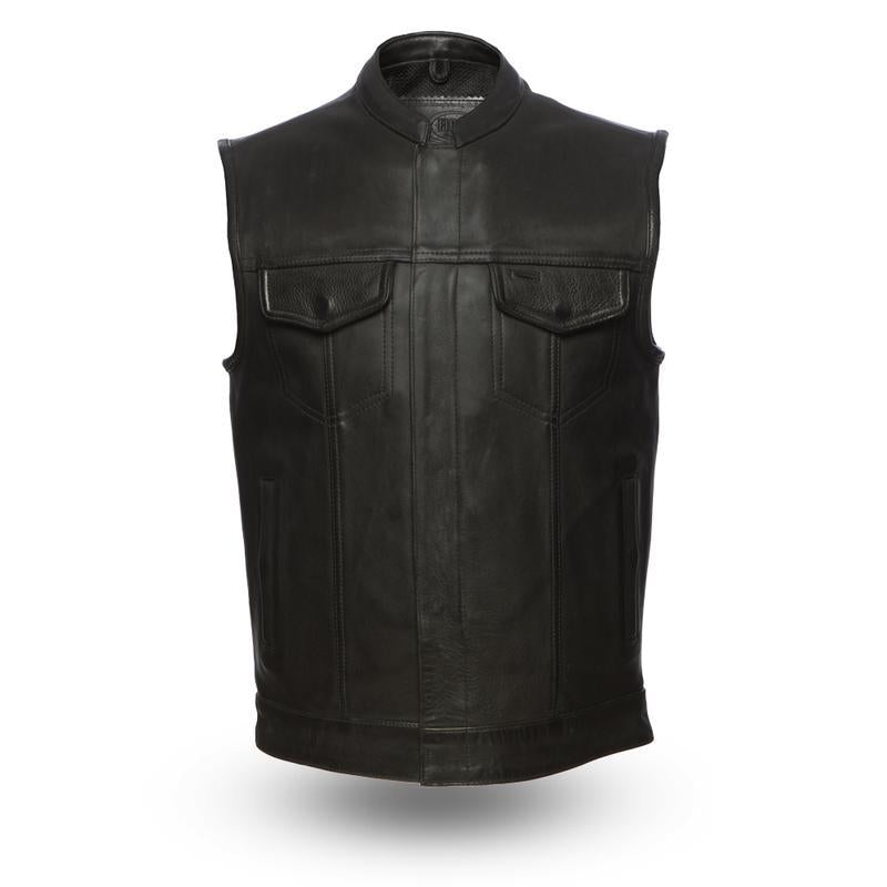 MKL - Sharpy Men's Motorcycle Leather Vest-0