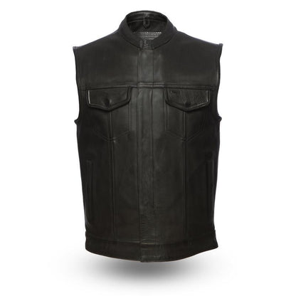 MKL - Sharpy Men's Motorcycle Leather Vest-0