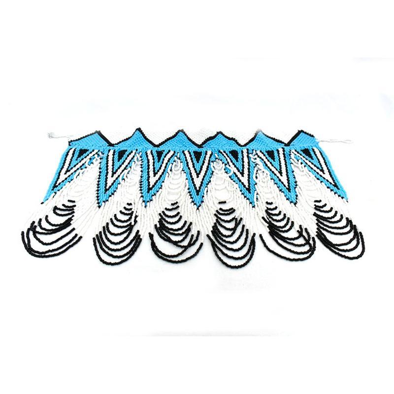 Mawe long Beaded Bib Necklace 03-1