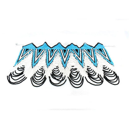 Mawe long Beaded Bib Necklace 03-1