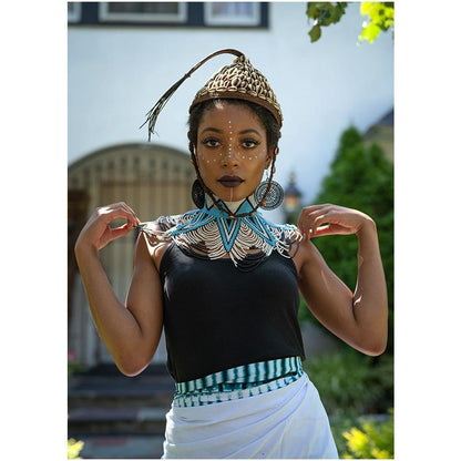 Mawe long Beaded Bib Necklace 03-3