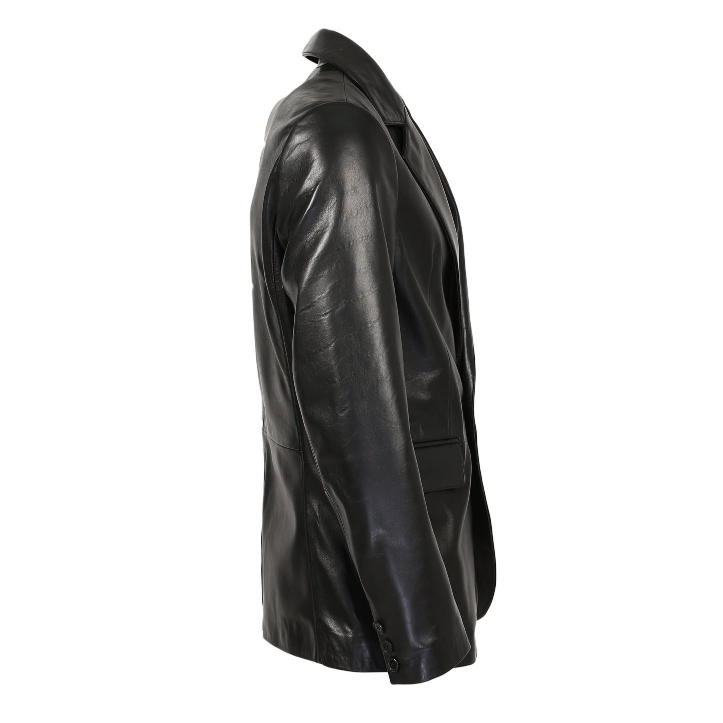 Maximus Mens New Zealand 1 Button Leather Blazer-2