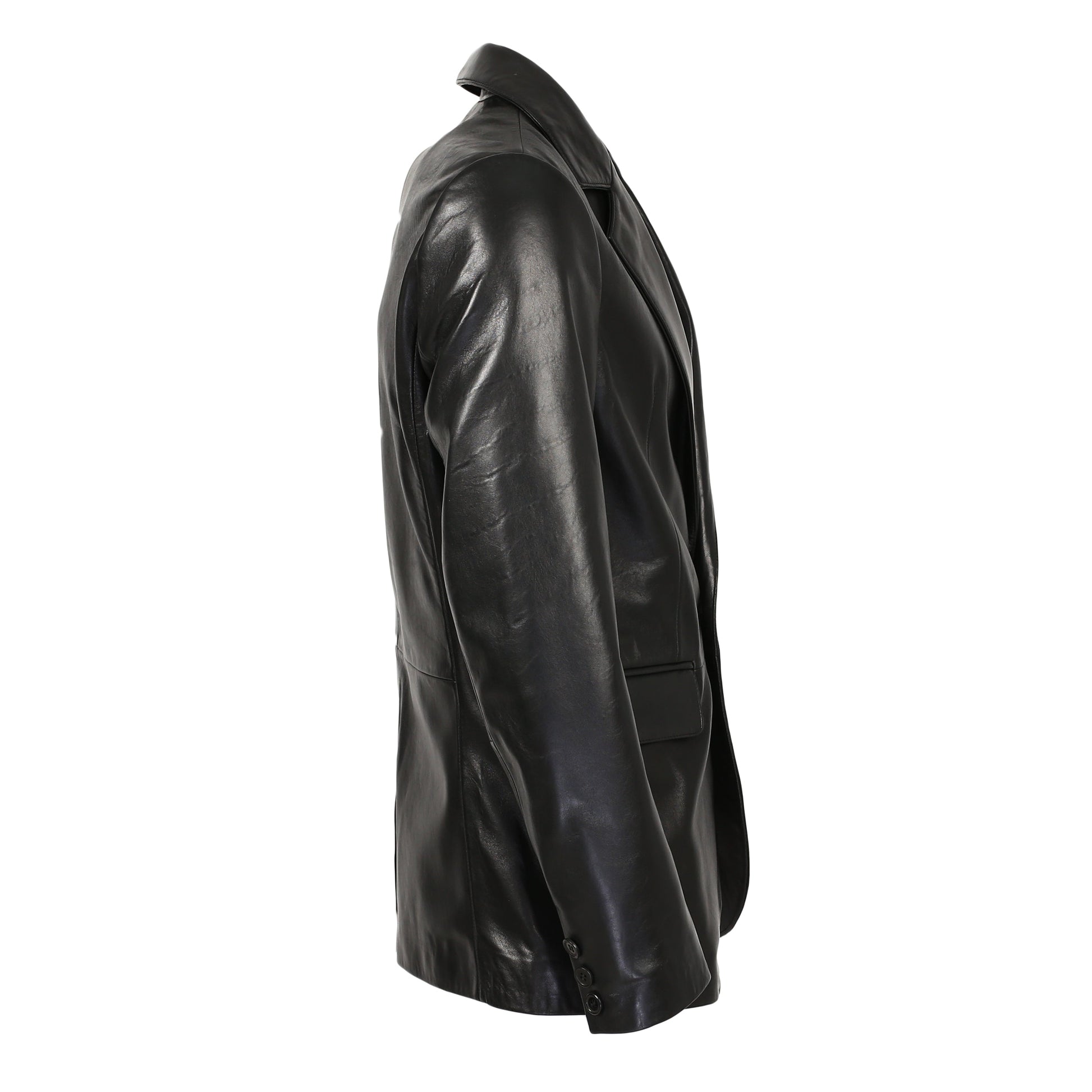 Maximus Mens New Zealand 1 Button Leather Blazer-2