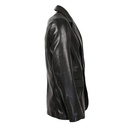 Maximus Mens New Zealand 1 Button Leather Blazer-2