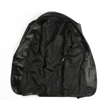 Maximus Mens New Zealand 1 Button Leather Blazer-4