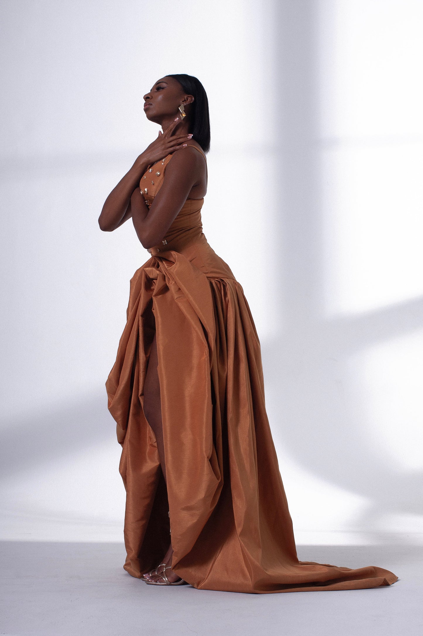 Draped Embellished Dress-2