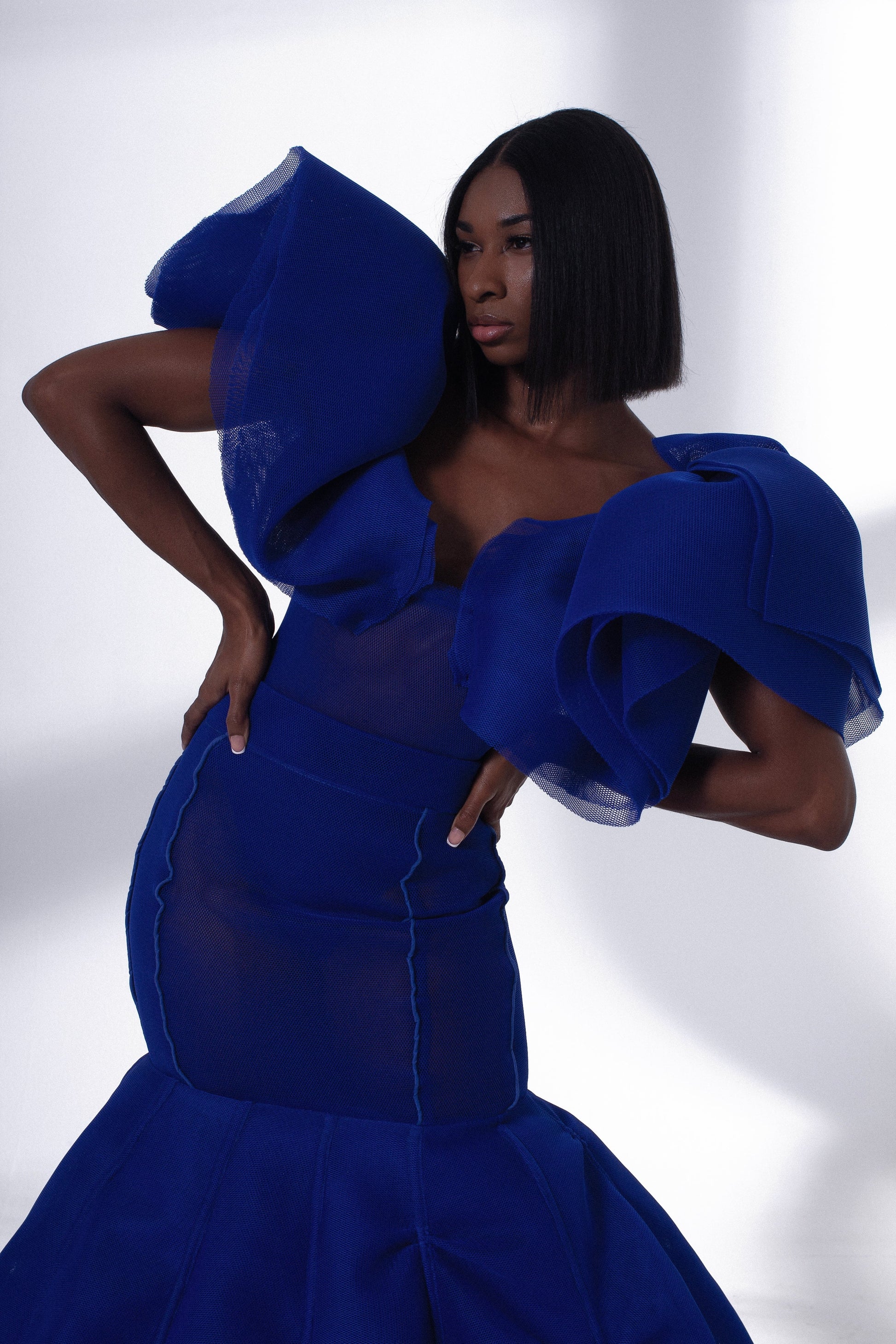 Puff Shoulder Dress-1