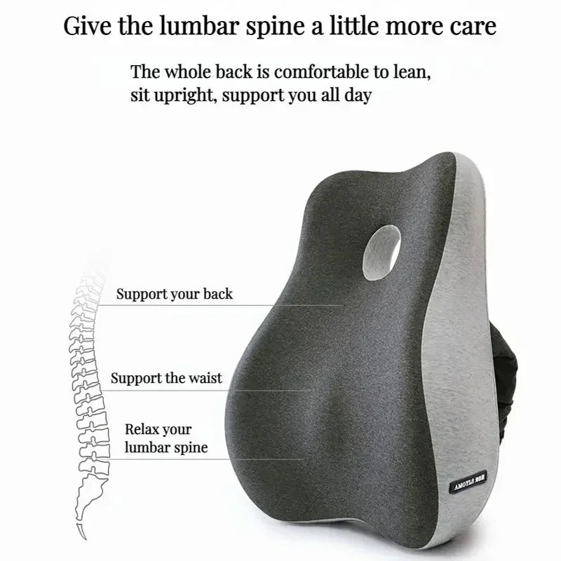 Memory Foam Office Chair Cushion & Lumbar Support Pillow-3