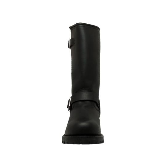Men's 11" Engineer Boot Black Leather Boots-3