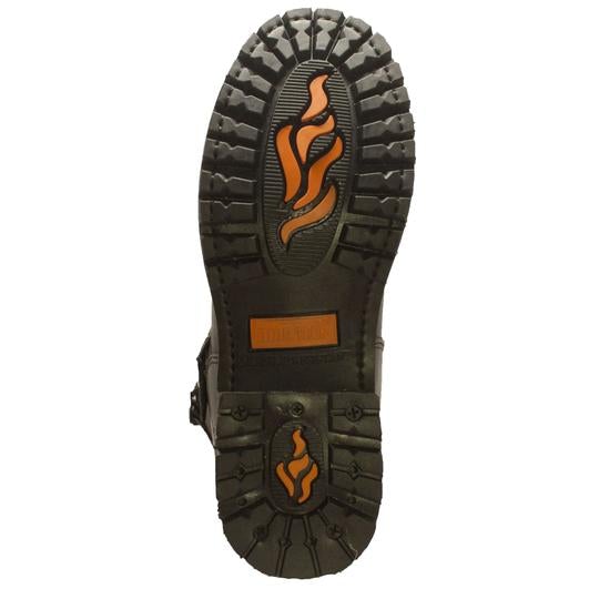 Men's 16" Black Engineer Zipper Biker Leather Boots-1