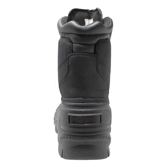 Mens Black Nylon Zipper Winter Leather Boots-2