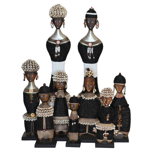 Beaded Namji Doll Black & White Family 01-0