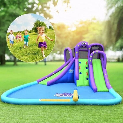 Kids Inflatable Bounce House Water Slide without Blower-4