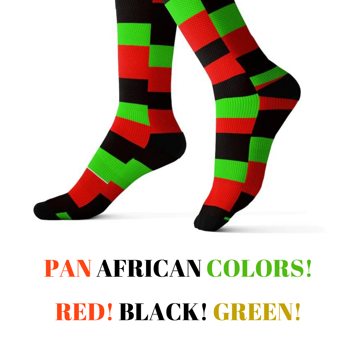 PAN AFRICAN COLORS Sublimation Socks by SobG Designs