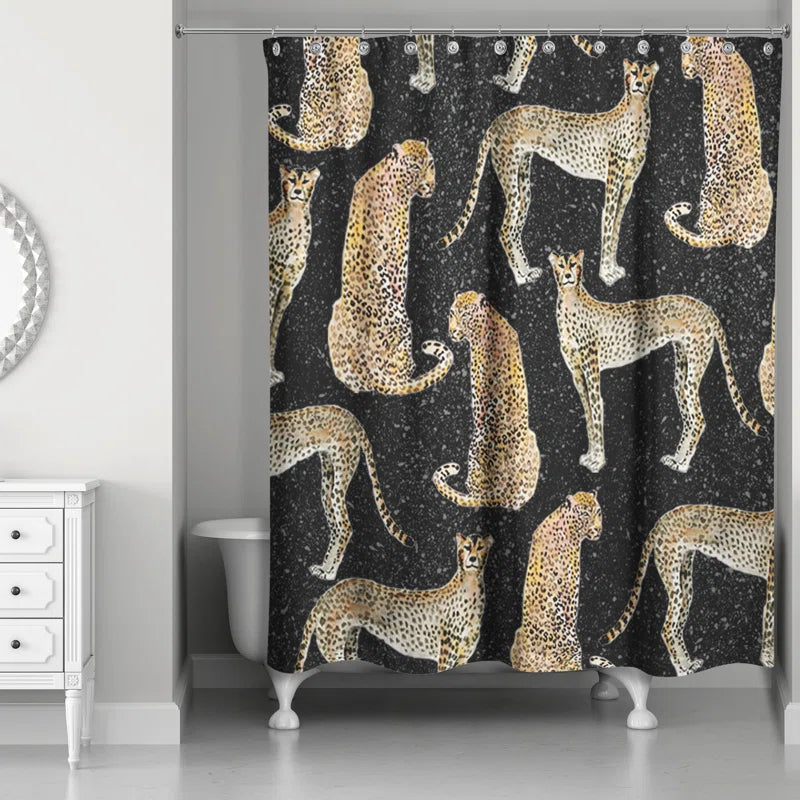 Rhunette Animal Print Shower Curtain