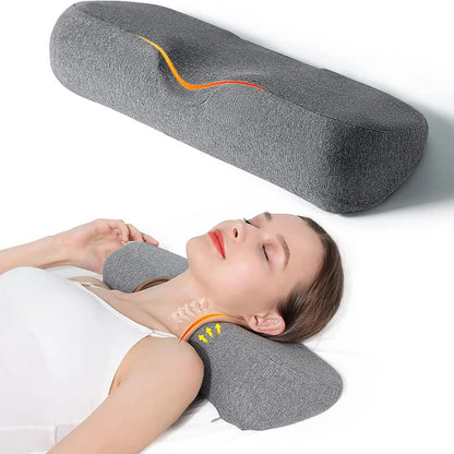 Memory Foam Cervical Pillow Orthopedic Contour Support Grey-0
