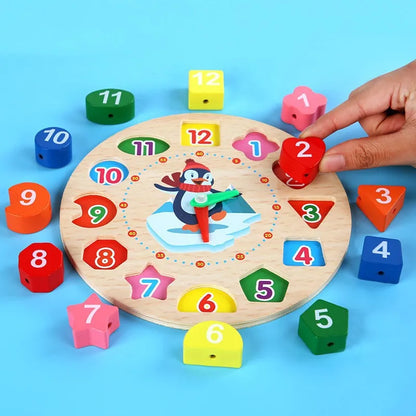 Montessori Wooden Clock Educational Game-3