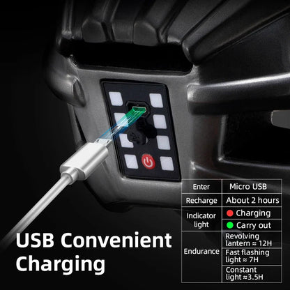 Bicycle Helmet with USB Rechargeable Rear Light Titanium-4