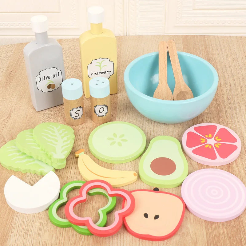 Wooden Pretend Play Food for Children Multivariant-1