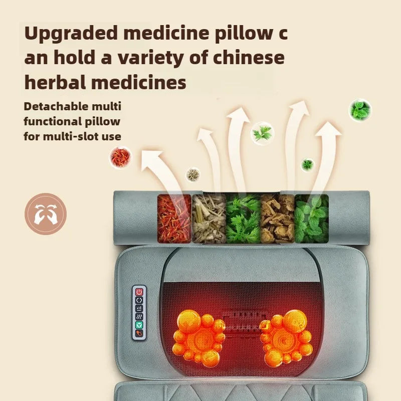 Electric Full Body Massage Mattress with Heat, Airbag, and Kneading Grey-2