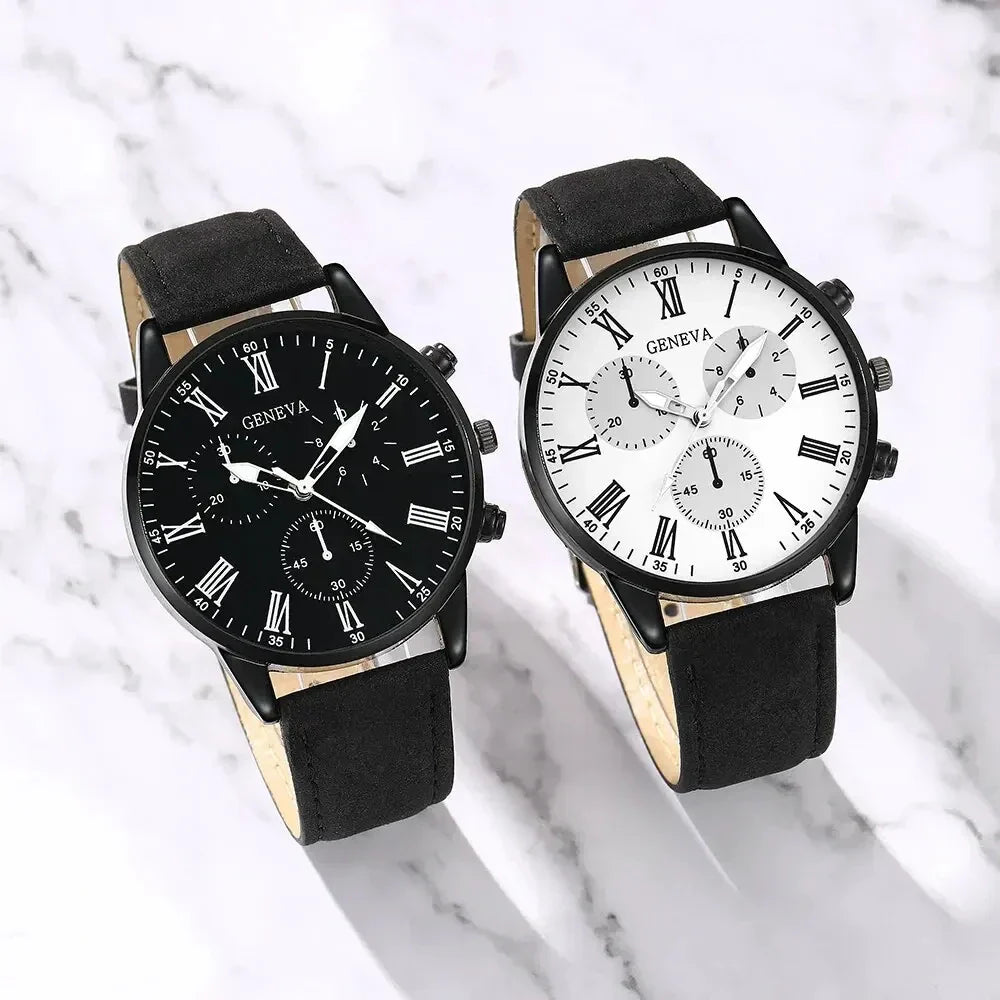 Couple Leather Quartz Watches Set-3