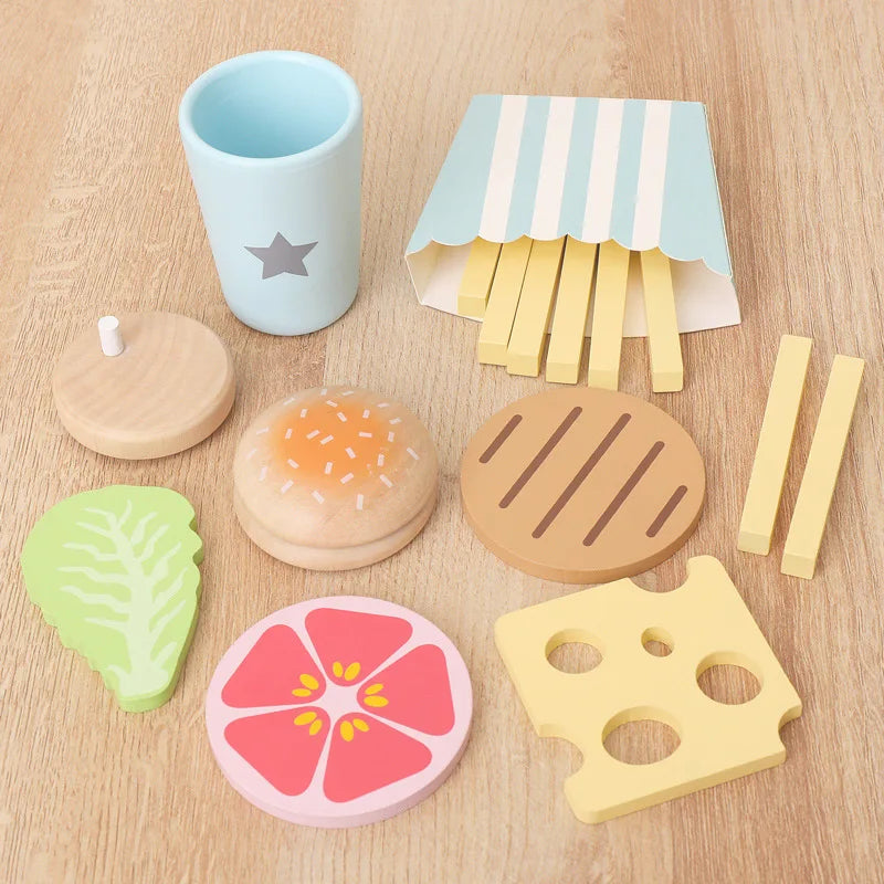 Wooden Pretend Play Food for Children Multivariant-11