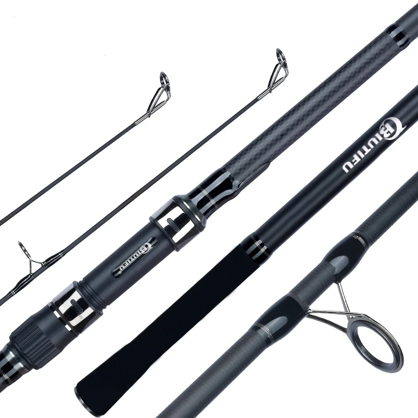 2-Tips 4.2m Carbon Fiber Carp Fishing Rod Grey-0