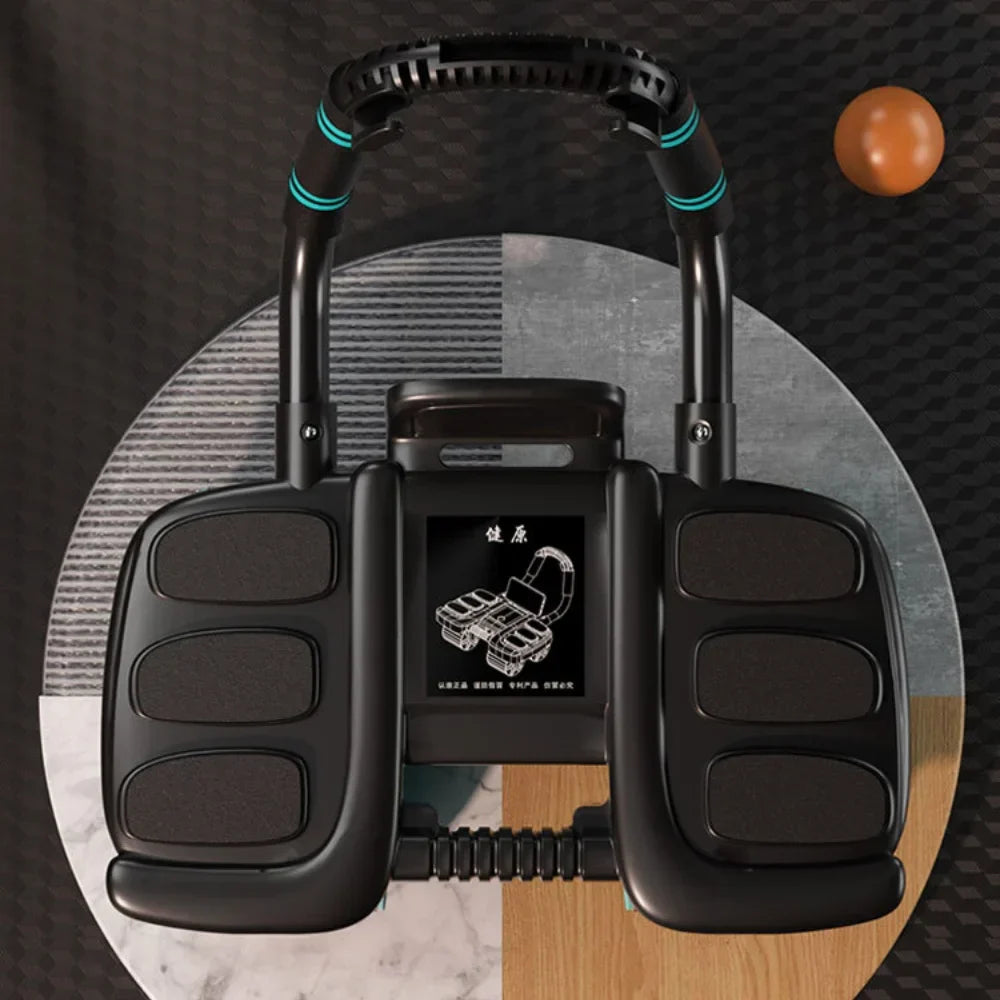 Six-Wheel Abdominal Exercise Roller Automatic Rebound Black-3