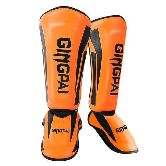 Mixed Martial Arts Shin Guards Protection Pads Orange-0