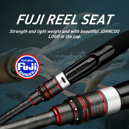 Inshore Squid Fishing Rod 2.59m Carbon Fast Action Rod Black-3