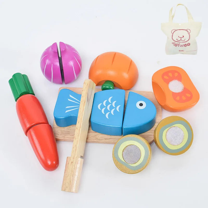 Wooden Pretend Play Food for Children Multivariant-15