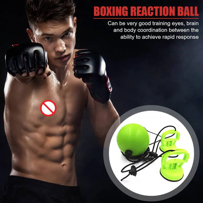 Adjustable Suction Cup Boxing Reflex Ball Speed Training Green-3
