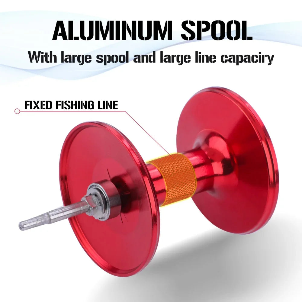 rolling Drum Fishing Reel 28kg Max DragRight Hand Red-3