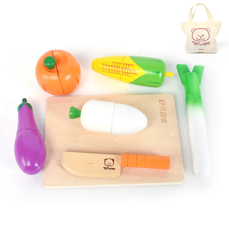 Wooden Pretend Play Food for Children Multivariant-5