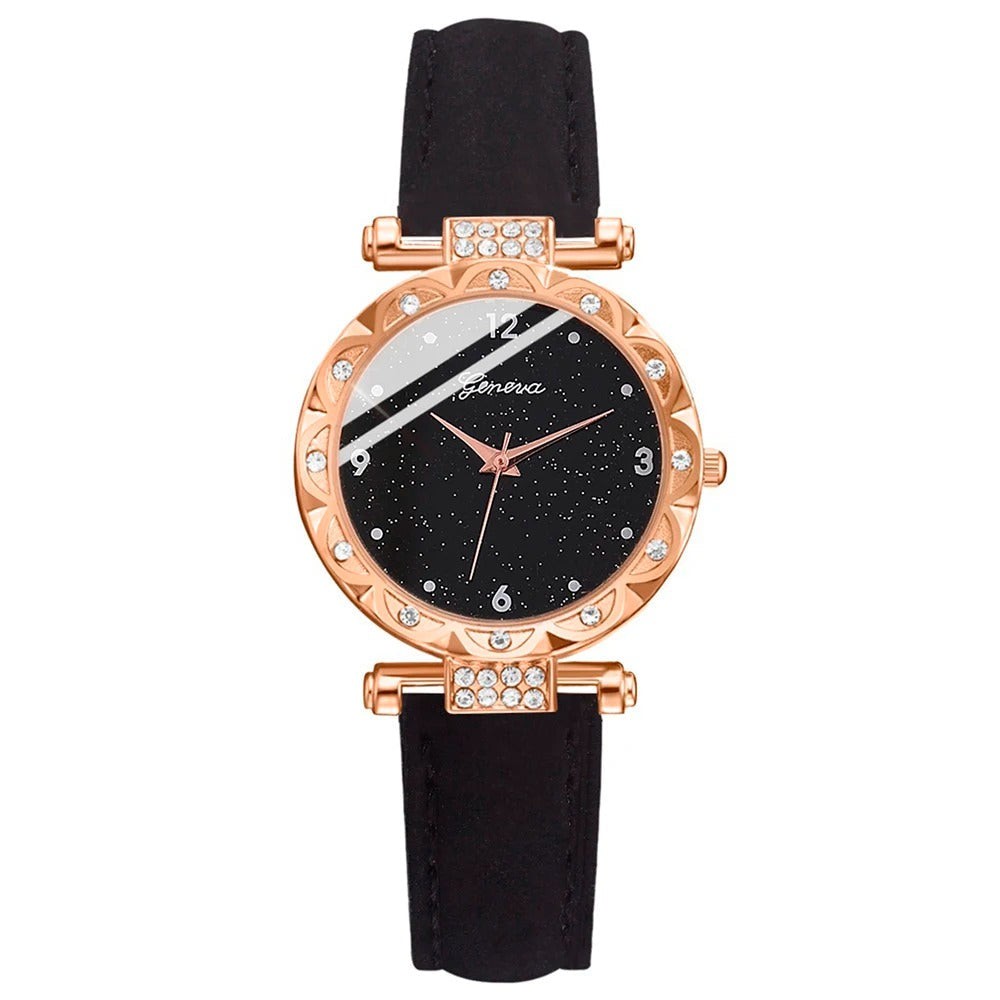 Luxury Women’s Rhinestone Quartz Watch Set (5-Piece)-0