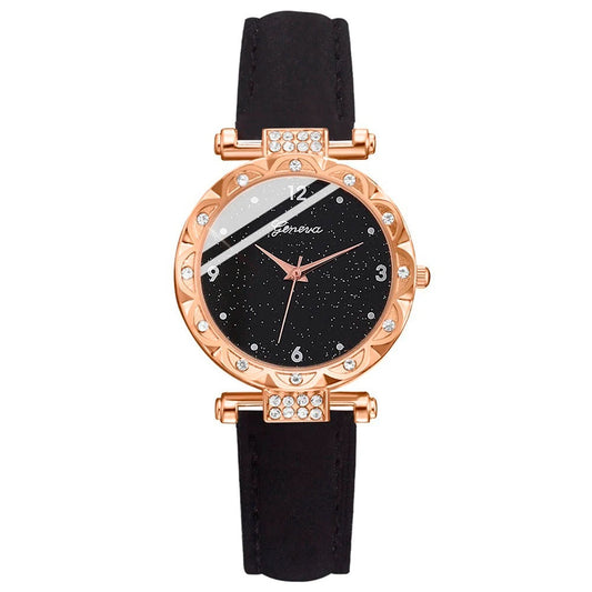 Luxury Women’s Rhinestone Quartz Watch Set (5-Piece)-0