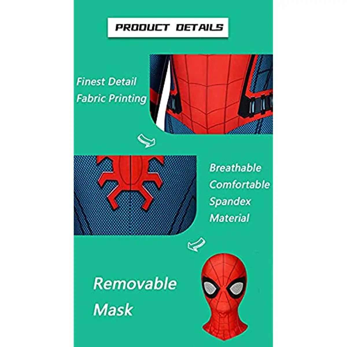 Spiderman disguise costume sizes from 4 to 12 years-3