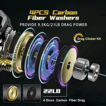 Right-Handed Fishing Reel 10BB Power Handle Deep Spool Black-1