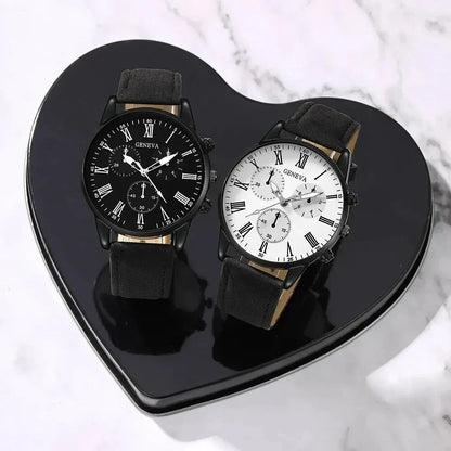Couple Leather Quartz Watches Set-2