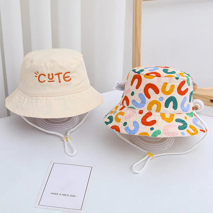 Embroidered Double Sided Baby Bucket Hat for Children-0
