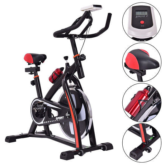 Household Adjustable Indoor Exercise Cycling Bike Trainer with Electronic Meter-4
